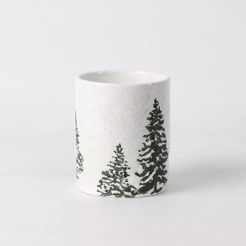Hand Painted Candle Holder Christmas Pines Hand Painted Candle Holder Christmas Pines