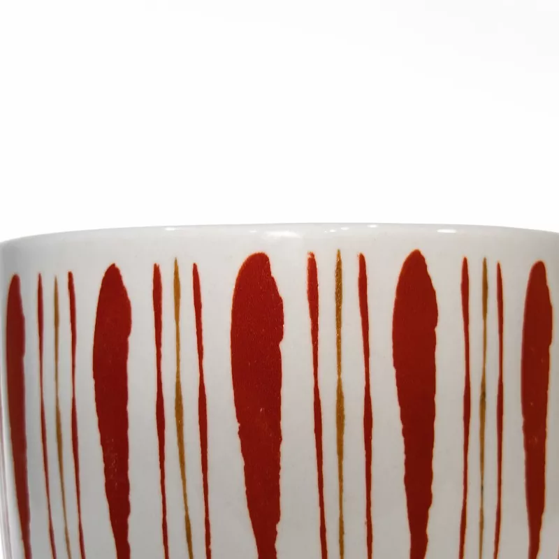 Blue And Red Striped Ceramic Candle Holders